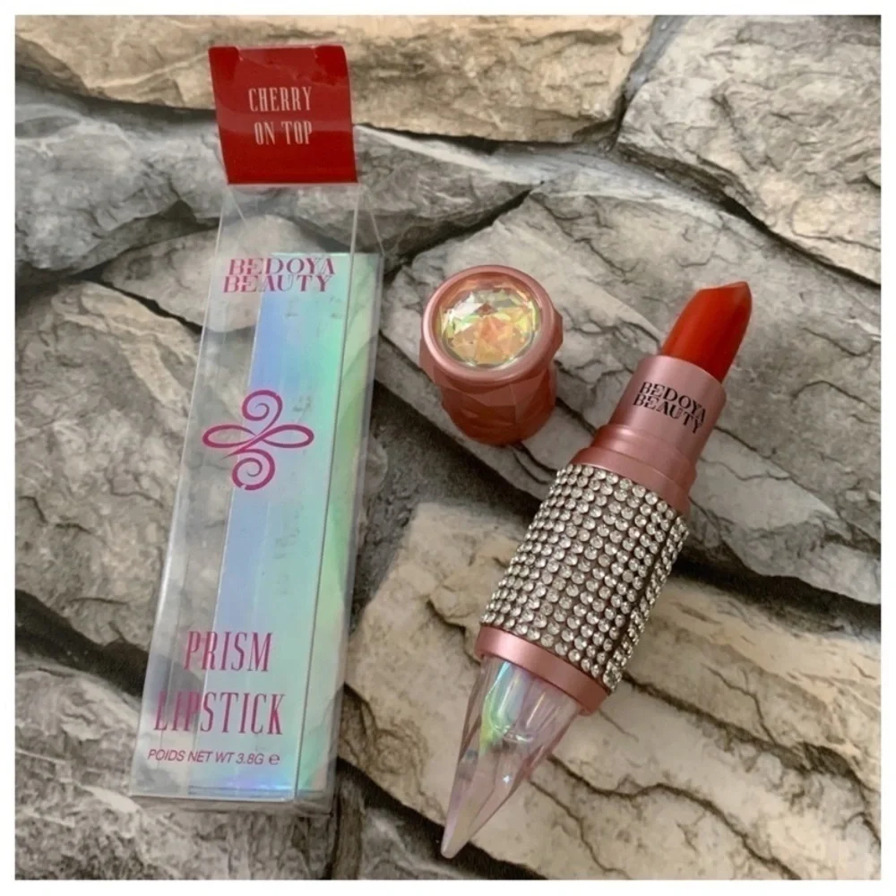 Prism Red New Bedoya Beauty Matte Lipstick Cherry On Top Vegan Hypoallergenic